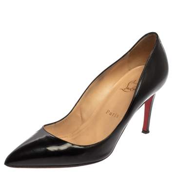 Pre Owned Christian Louboutin Black Patent Leather So Kate Pumps Size 38.5