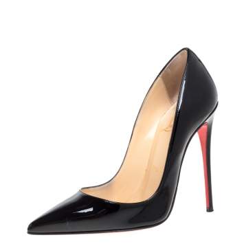 Pre Owned Christian Louboutin Black Patent Leather So Kate Pointed Toe Pumps Size 36