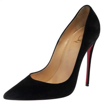 Pre Owned Christian Louboutin Black Suede So Kate Pumps Size 38.5