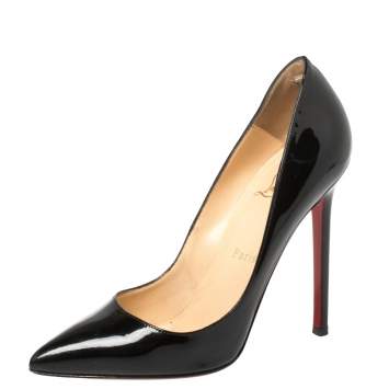 Pre Owned Christian Louboutin Black Patent Leather Pigalle Pumps Size 36