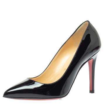Pre Owned  Christian Louboutin Black Patent Leather Pigalle Pumps Size 35