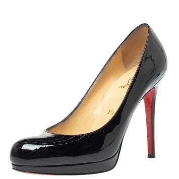 Pre Owned Christian Louboutin Black Patent Leather New Simple Pumps Size 38