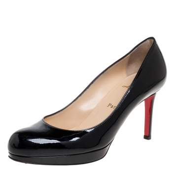 Pre Owned Christian Louboutin Black Patent Leather New Simple Pumps Size37