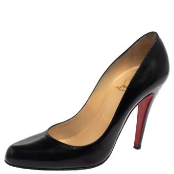 Pre Owned Christian Louboutin Black Leather Decollete 868 Pumps Size 36.5