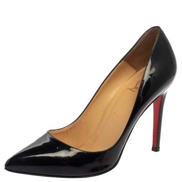 Pre Owned Christian Louboutin Black Patent Leather So Kate Pumps Size 38.5 