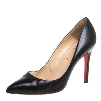 Pre Owned Christian Louboutin Black Leather So Kate Pumps Size 40.5