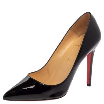 Pre Owned Christian Louboutin Black Patent Leather Pigalle Pumps Size 40