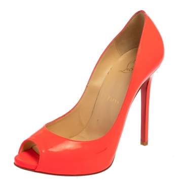 Pre Owned Christian Louboutin Pink Patent Leather Very Prive  Pumps Size 40