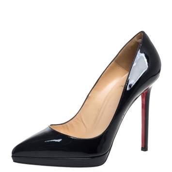 Pre Owned Christian Louboutin Black Patent Leather So Kate  Pumps Size 40