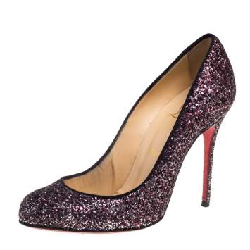 Pre Owned Christian Louboutin Multicolor Glitter Simple Pumps Size 38