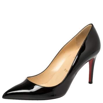 Pre Owned Christian Louboutin Black Patent Leather So Kate Pumps Size 38.5