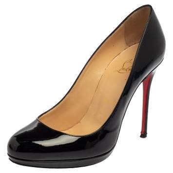Pre Owned Christian Louboutin Black Patent Leather New Simple Pumps Size 38.5