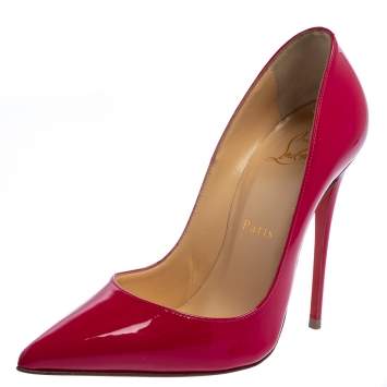Pre Owned Christian Louboutin Pink Patent Leather So Kate Pumps Size 36