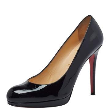 Pre Owned Christian Louboutin Black Patent Leather New Simple Pumps Size 38