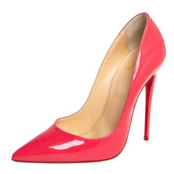 Pre Owned Christian Louboutin Pink Patent Leather So Kate Pumps Size 39