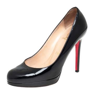 Pre Owned Christian Louboutin Black Patent Leather New Simple Pumps Size 35