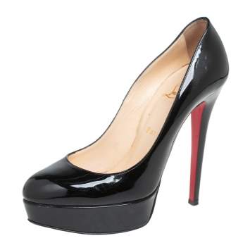 Pre Owned Christian Louboutin Black Patent Leather Bianca Pumps Size 38