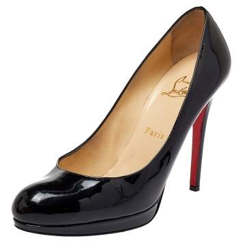 Pre Owned Christian Louboutin Black Patent Leather New Simple Pumps Size 39