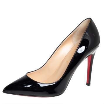 Pre Owned Christian Louboutin Black Patent Leather Pigalle Pumps Size 39