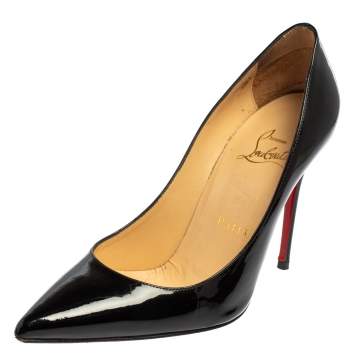 Pre Owned Christian Louboutin Black Patent Leather So Kate Pumps Size 35