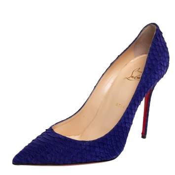 Pre Owned Christian Louboutin Purple Python Leather So Kate Pumps Size 39
