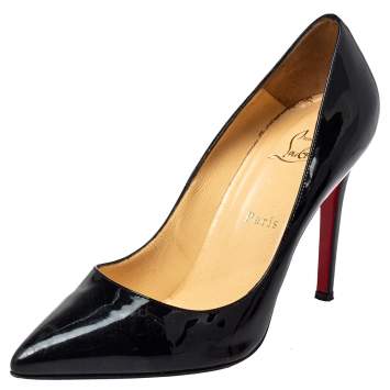 Pre Owned Christian Louboutin Black Patent Leather Pigalle Pumps Size 39.5