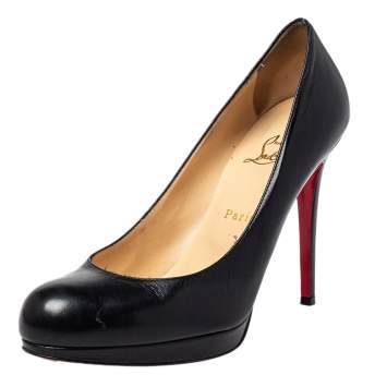 Pre Owned Christian Louboutin Black  Leather Filo  Pumps Size 39.5