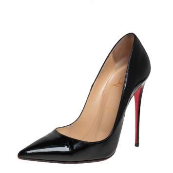 Pre Owned Christian Louboutin Black Patent Leather So Kate Pumps Size 39