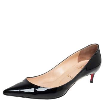 Pre Owned Christian Louboutin Black Patent Leather So Kate Pumps Size 40