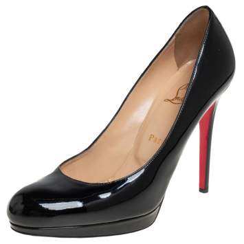Pre Owned Christian Louboutin Black Patent Leather New Simple Pumps Size 39.5