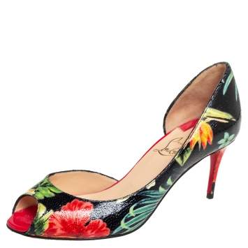 Pre Owned Christian Louboutin Multicolor Leather  D'Orsay Pumps Size 35.5