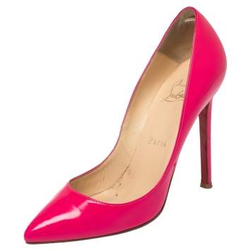 Pre Owned Christian Louboutin Pink Patent Leather So Kate Pumps Size 35.5