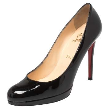 Pre Owned Christian Louboutin Black Patent Leather New Simple Pumps Size 40.5