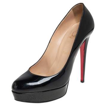 Pre Owned Christian Louboutin Black Patent Leather Bianca Pumps Size 40