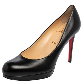 Pre Owned Christian Louboutin Black Leather New Simple  Pumps Size 39.5