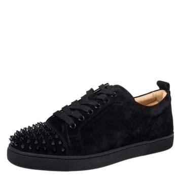 Pre Owned Christian Louboutin Black Suede Orlato Low Top Sneakers Size 40