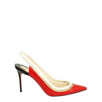 Pre Owned Christian Louboutin Multicolor Patent Leather Suspenodo Sandals EU 40