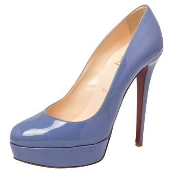 Pre Owned Christian Louboutin Dark Lilac Patent Leather Bianca  Pumps Size 38.5
