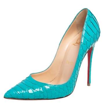 Pre Owned Christian Louboutin Blue Python So Kate  Pumps Size 36.5