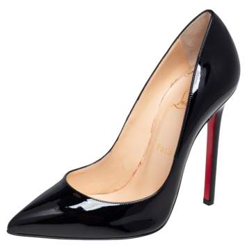 Pre Owned Christian Louboutin Black Patent Leather Pigalle Pumps Size 39