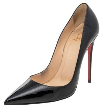 Pre Owned Christian Louboutin Black Patent Leather So Kate Pumps Size 39