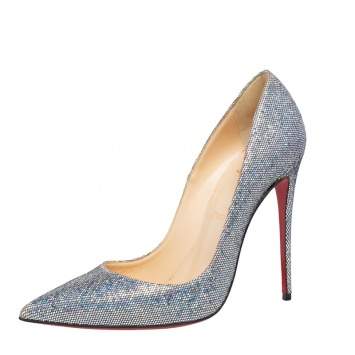 Pre Owned Christian Louboutin Multicolor Glitter So Kate Pointed Toe Pumps Size 39.5