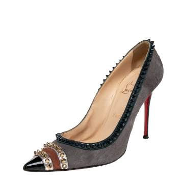 Pre Owned Christian Louboutin Multicolor Calf Hair And Leather Malabar Hill Pumps Size 40