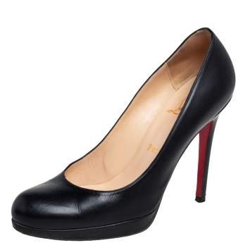 Pre Owned Christian Louboutin Black Leather New Simple Pumps Size 38