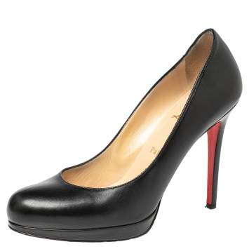 Pre Owned Christian Louboutin Black Leather New Simple Pumps Size 39