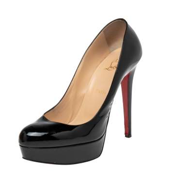 Pre Owned Christian Louboutin Black Patent Leather Bianca Pumps Size 40