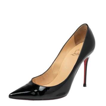 Pre Owned Christian Louboutin Black Patent Leather Decoltte Pointed Toe Pumps Size 39