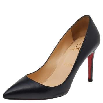 Pre Owned Christian Louboutin Black Leather Pigalle Pumps Size 37.5
