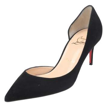 Pre Owned Christian Louboutin Black Velvet Iriza Pointed Toe D'orsay Pumps Size 36