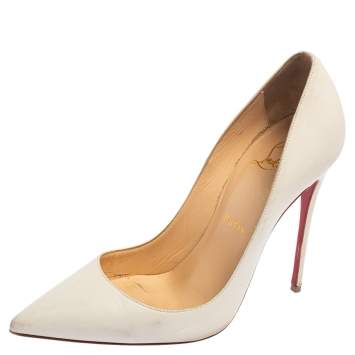 Pre Owned Christian Louboutin White Leather So Kate Pumps Size 36